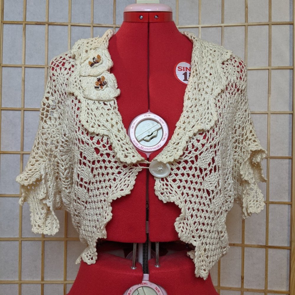 White Crocheted Shawl